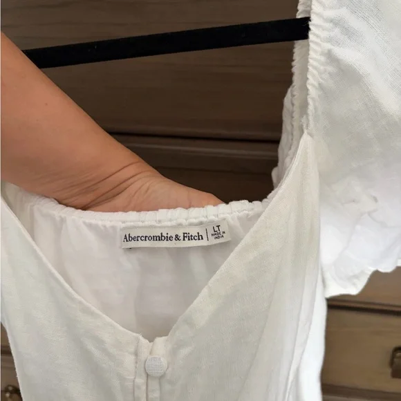 Abercrombie & Fitch Linen-Blend Button-Through Mini Dress LT - Picture 6 of 8